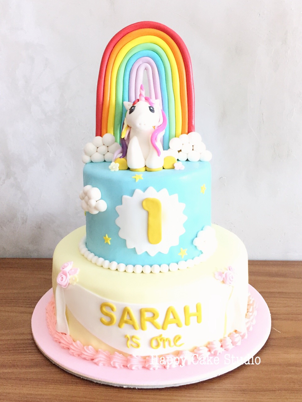 Unicorn Cake For Sarah S 1st Birthday Happy Cake Studio